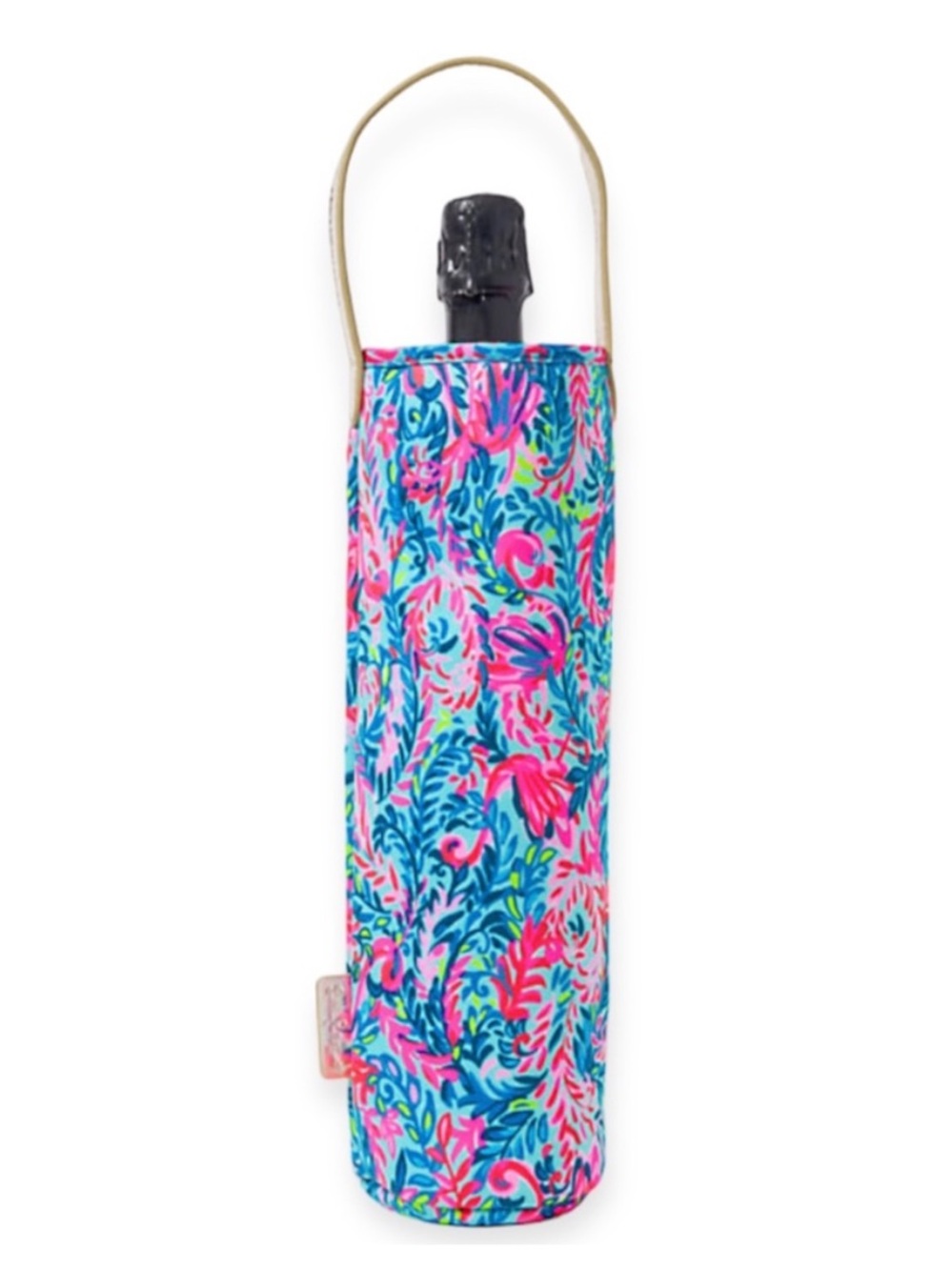NEW Lilly Pulitzer Surf Blue Flamingo Insulated Wine Tote Bag Flim Flam